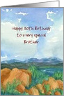 Happy 30th Birthday Custom Name Landscape Watercolor Painting card