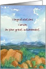 Congratulations Custom Name Landscape Watercolor Painting card