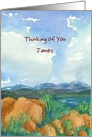 Thinking of You Custom Name Landscape Watercolor Painting card