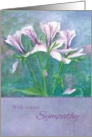 With Sincere Sympathy Geranium Flower Watercolor Painting card