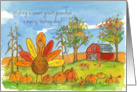 Happy Thanksgiving Great Grandson Turkey Red Barn card