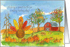 Happy Thanksgiving Sweet Birth Son Turkey Red Barn card