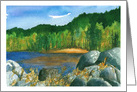 Happy Birthday Autumn Trees Mountain Lake card
