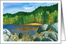 Happy Autumn Trees Mountain Lake card