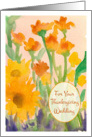 Thanksgiving Wedding Congratulations Sunflowers Painting card