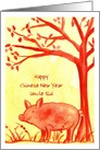 Happy Chinese New Year Of The Pig Custom Name card