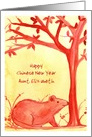 Happy Chinese New Year Of The Rat Custom Name card