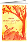Happy Chinese New Year Of The Rabbit From All Of Us card