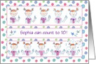 Young Girl Count To Ten Congratulations Customize Name card