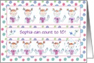 Young Girl Count To Ten Congratulations Customize Name card