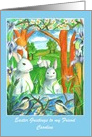 Happy Easter Friend Custom Name Rabbit Birds card