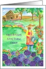 Happy Birthday Friend Custom Name Woman Gardening Alliums card