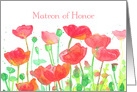 Matron of Honor Invitation Wedding Party Red Poppies card