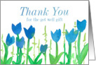 Thank You For The Get Well Gift Blue Tulip Flowers Watercolor card