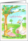 A Gift for Baby Goose Lamb Bunny Animals card