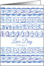 Lace Day February 6 Blue Purple Watercolor Painted Pattern card