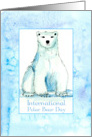 International Polar Bear Day February 27 Watercolor Illustration card