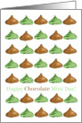 Happy Chocolate Mint Day February 19 Candy Watercolor Illustration card