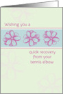 Get Well Soon Tennis Elbow Pink Flowers Drawing card