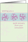 Get Well Soon Concussion Pink Flowers Drawing card