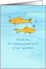 Pet Sitter Thank You Goldfish Watercolor card