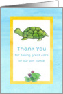 Pet Sitter Thank You Turtle Waterlily Watercolor card