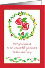 Merry Christmas Gardener Red Roses Custom Name card