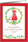 Merry Christmas Dog Walker Holly Custom Name card