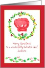 Merry Christmas Chef Red Toque Holly Custom Name card