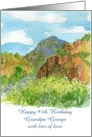 Happy 95th Birthday Watercolor Mountain Landscape Custom Name card