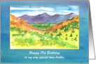 Happy Birthday Twin Brother Autumn Watercolor Landscape Custom card