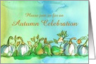 Autumn Season Party Invitation Ghost Pumpkins Pears Custom card