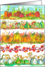 Autumn Season Greetings Pumpkins Watercolor card