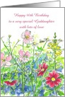 Happy 40th Birthday Goddaughter Watercolor Flowers card