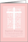 Baptism Blessings Great Great Niece Pink Cross card