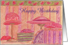 Red Hat Happy Birthday Vintage Hat Boxes card