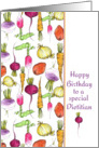 Happy Birthday Dietitian Watercolor Vegetables card