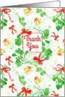 Thank You For The Christmas Gift Holly Bouquet card