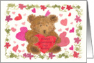 Happy Valentine’s Day Teddy Bear Custom Name card