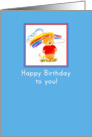 Happy Birthday To You Teddy Bear Red Shirt Rainbow card