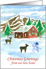Christmas Greetings from our New Home Cabin card