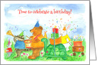 Animal Parade Birthday Party Invitation card