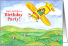 Child Flying Airplane Birthday Party Invitation card