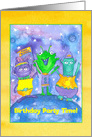 Birthday Party Invitation Aliens Planets Outer Space card