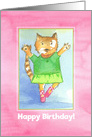 Happy Birthday Kitten Ballet Dancer card