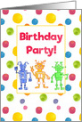 Birthday Party Invitation Colorful Robots card