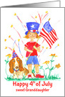 Happy 4th of July Sweet Granddaughter Fireworks card