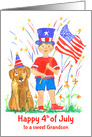 Happy 4th of July Sweet Grandson Fireworks card