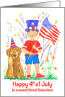 Happy 4th of July Great Grandson Dog card