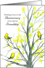 Friendship Anniversary Yellow Birds in Tree card